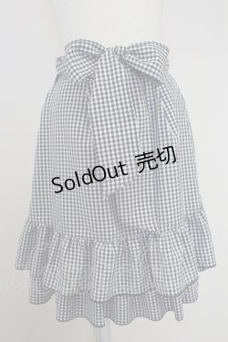 画像1: axes femme POETIQUE / リボン付バックフリルスカート  黒Ｘ白 T-25-10-16-009-AX-SK-SA-ZI