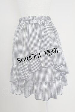 画像2: axes femme POETIQUE / リボン付バックフリルスカート  黒Ｘ白 T-25-10-16-009-AX-SK-SA-ZI