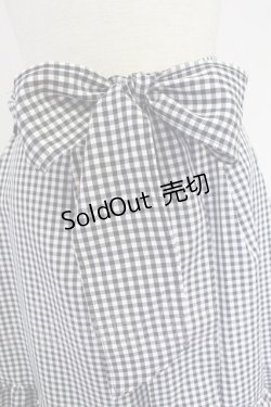 画像3: axes femme POETIQUE / リボン付バックフリルスカート  黒Ｘ白 T-25-10-16-009-AX-SK-SA-ZI