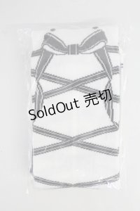 Angelic Pretty / トゥシューズ風オーバーニー  白Ｘ黒 T-25-10-16-016-AP-ZA-SA-ZI