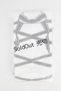 画像1: Angelic Pretty / トゥシューズ風オーバーニー  白Ｘ黒 T-25-10-16-016-AP-ZA-SA-ZI