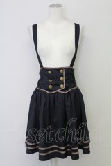 Blue rouge / サス付きスカート  紺Ｘブラウン T-25-10-17-016-CA-SK-SA-ZT341