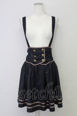 画像1: Blue rouge / サス付きスカート  紺Ｘブラウン T-25-10-17-016-CA-SK-SA-ZT