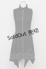 BPN / フロントZIPノースリーブワンピース  黒 T-25-10-17-019-GO-OP-SA-ZT344