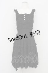 metamorphose / 総レースパールリボンジャンパースカート  黒 T-25-10-17-021-ME-OP-SA-ZT