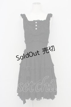 画像1: metamorphose / 総レースパールリボンジャンパースカート  黒 T-25-10-17-021-ME-OP-SA-ZT