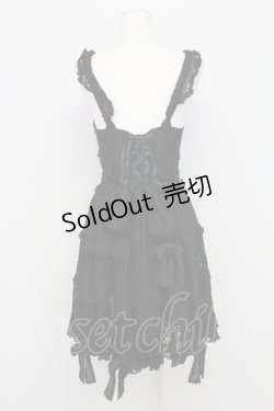 画像2: metamorphose / 総レースパールリボンジャンパースカート  黒 T-25-10-17-021-ME-OP-SA-ZT