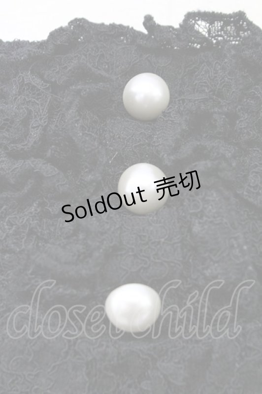 画像4: metamorphose / 総レースパールリボンジャンパースカート  黒 T-25-10-17-021-ME-OP-SA-ZT (4)