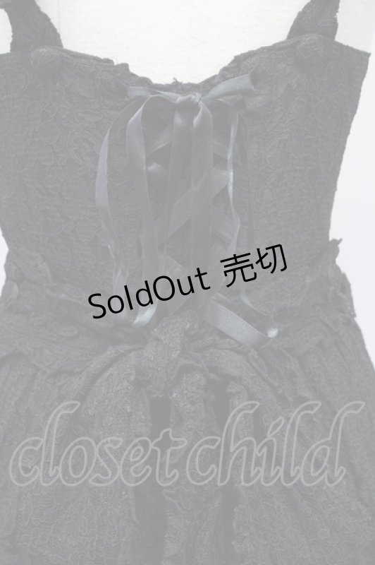 画像7: metamorphose / 総レースパールリボンジャンパースカート  黒 T-25-10-17-021-ME-OP-SA-ZT (7)