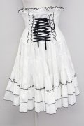 ATELIER PIERROT / コルセットスカート  白Ｘ黒 T-25-10-17-025-EL-SK-SA-ZT