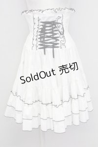ATELIER PIERROT / コルセットスカート  白Ｘ黒 T-25-10-17-025-EL-SK-SA-ZT347