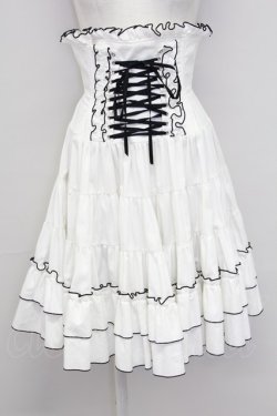 画像1: ATELIER PIERROT / コルセットスカート  白Ｘ黒 T-25-10-17-025-EL-SK-SA-ZT