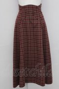 axes femme / コルセット風チェック柄スカート  ワイン T-25-10-17-026-AX-SK-SA-ZT