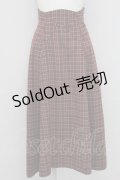 axes femme / コルセット風チェック柄スカート  ワイン T-25-10-17-026-AX-SK-SA-ZT347