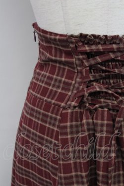 画像3: axes femme / コルセット風チェック柄スカート  ワイン T-25-10-17-026-AX-SK-SA-ZT