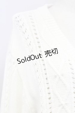 画像3: axes femme / 透かし柄ニットカーディガン  ホワイト T-25-10-17-005-AX-TO-SA-ZT265