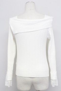 画像2: axes femme / ロゴ刺繍入オフショルニット  シロ T-25-10-17-007-AX-TO-SA-ZT