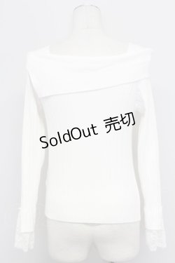 画像2: axes femme / ロゴ刺繍入オフショルニット  シロ T-25-10-17-007-AX-TO-SA-ZT265