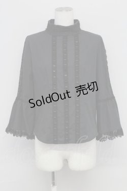 画像1: MIHO MATSUDA / ハイネックはしごレースブラウス  黒 T-25-10-17-008-GO-BL-SA-ZT
