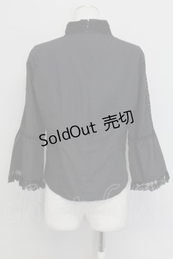 画像2: MIHO MATSUDA / ハイネックはしごレースブラウス  黒 T-25-10-17-008-GO-BL-SA-ZT