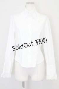 MIHO MATSUDA / 立ち襟ブラウス  白 T-25-10-17-002-GO-BL-SA-ZT265