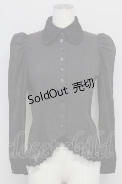 画像1: BPN / ストライプ刺繍長袖ブラウス  黒 T-25-10-17-009-GO-BL-SA-ZT