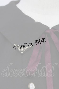 画像3: axes femme / リボン付ダブルボタンブラウス  ブラック T-25-10-17-011-AX-BL-SA-ZT