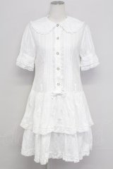 metamorphose / ピンタックシャツワンピース  白 T-25-10-17-012-ME-OP-SA-ZT252