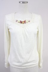 axes femme / ビジューガーデンインナープルオーバー  アイボリー T-25-10-19-001-AX-TO-SA-ZI