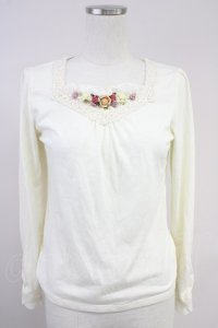 axes femme / ビジューガーデンインナープルオーバー  アイボリー T-25-10-19-001-AX-TO-SA-ZI