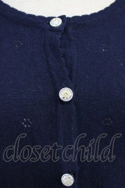 画像5: axes femme / 肩レース透かしニットカーディガン  ネイビー T-25-10-19-019-AX-TO-SA-ZI