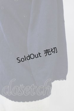 画像6: axes femme / 肩レース透かしニットカーディガン  ネイビー T-25-10-19-019-AX-TO-SA-ZI