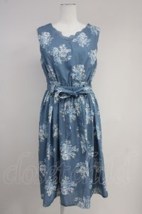 axes femme / ローズブーケノースリーブワンピース  青 T-25-10-19-035-AX-OP-SA-ZI