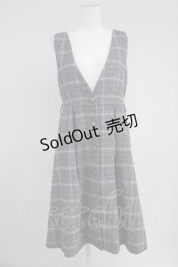 画像1: axes femme / シャギーチェックジャンスカ  グレーチェック T-25-10-19-038-AX-OP-SA-ZI