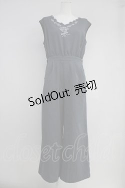 画像1: axes femme / 胸元刺繍サロペット  グレー T-25-10-19-039-AX-OP-SA-ZI