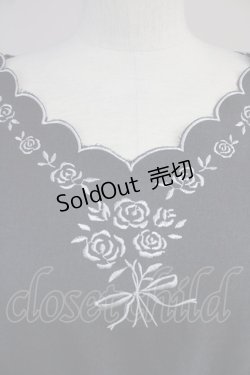 画像3: axes femme / 胸元刺繍サロペット  グレー T-25-10-19-039-AX-OP-SA-ZI