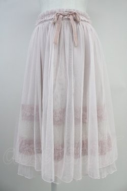 画像1: axes femme / リボン付きレーシーチュールスカート  ピンク T-25-10-19-041-AX-SK-SA-ZT