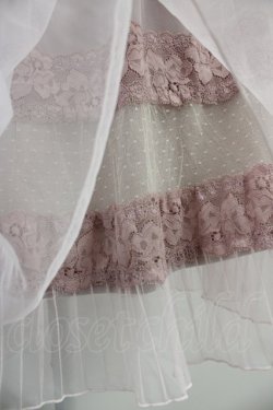 画像3: axes femme / リボン付きレーシーチュールスカート  ピンク T-25-10-19-041-AX-SK-SA-ZT