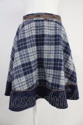 axes femme / チェックスカート  ネイビーＸブラウン T-25-10-19-042-AX-SK-SA-ZT