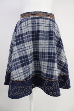 画像1: axes femme / チェックスカート  ネイビーＸブラウン T-25-10-19-042-AX-SK-SA-ZT