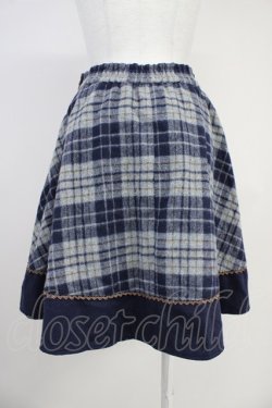 画像2: axes femme / チェックスカート  ネイビーＸブラウン T-25-10-19-042-AX-SK-SA-ZT