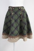 axes femme POETIQUE / ナナメチェックスカート  グリーンＸブラウン T-25-10-19-043-AX-SK-SA-ZT