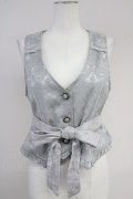 axes femme / ジャカードショートベスト M グレー T-25-10-19-045-AX-TO-SA-ZT