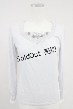 画像1: axes femme / ビジューガーデンインナープルオーバー  ブルー T-25-10-19-005-AX-TO-SA-ZT