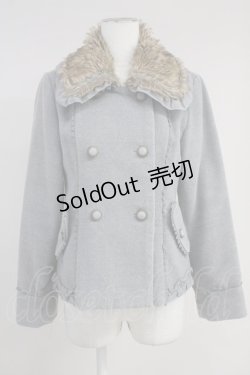 画像1: axes femme / ファー衿ショートコート  グレーＸブラウン T-25-10-19-047-AX-CO-SA-ZT