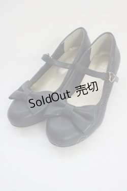 画像1: axes femme kawaii / ローヒールリボンパンプス L ネイビー T-25-10-19-049-AX-SH-SA-ZT