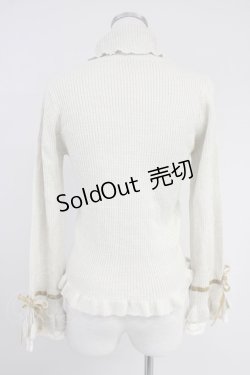 画像2: axes femme / 袖レースラメニットプルオーバー  アイボリー T-25-10-19-008-AX-TO-SA-ZI