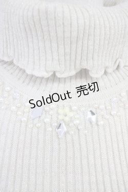 画像3: axes femme / 袖レースラメニットプルオーバー  アイボリー T-25-10-19-008-AX-TO-SA-ZI