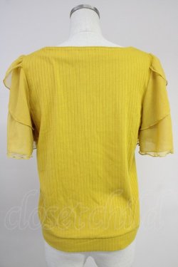 画像2: axes femme / チュール×ブーケ刺繍プルオーバー  イエロー T-25-10-19-009-AX-TO-SA-ZT