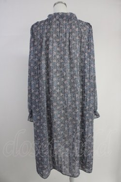 画像2: axes femme / フラワー総柄長袖ワンピース  グレー T-25-10-19-010-AX-OP-SA-ZT